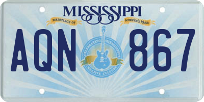 MS license plate AQN867
