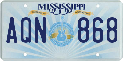 MS license plate AQN868