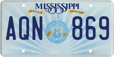 MS license plate AQN869