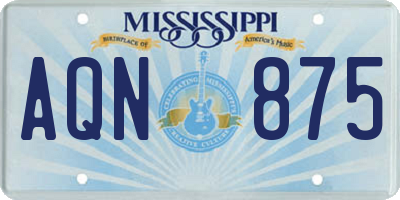 MS license plate AQN875