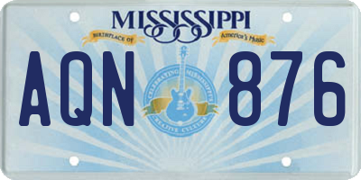MS license plate AQN876