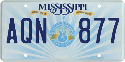 MS license plate AQN877