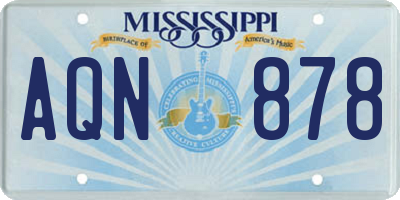 MS license plate AQN878