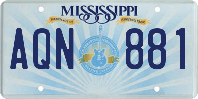 MS license plate AQN881