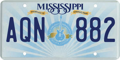 MS license plate AQN882