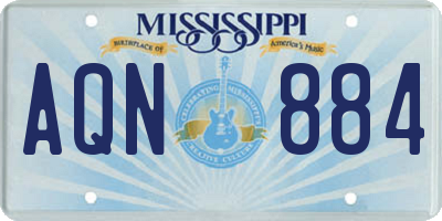 MS license plate AQN884