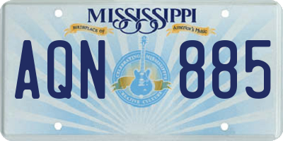 MS license plate AQN885