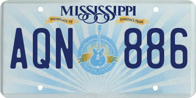 MS license plate AQN886
