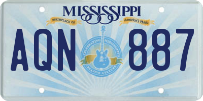 MS license plate AQN887