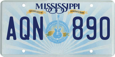MS license plate AQN890