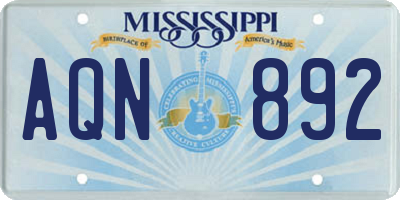 MS license plate AQN892