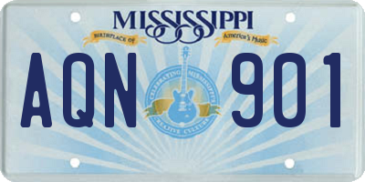 MS license plate AQN901