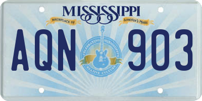 MS license plate AQN903