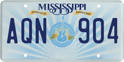 MS license plate AQN904