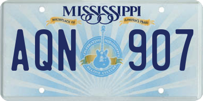 MS license plate AQN907