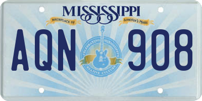 MS license plate AQN908