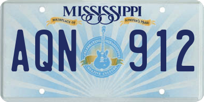 MS license plate AQN912