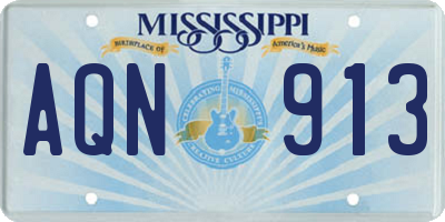MS license plate AQN913