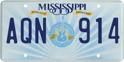MS license plate AQN914