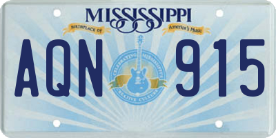 MS license plate AQN915