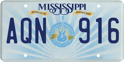 MS license plate AQN916