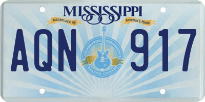 MS license plate AQN917