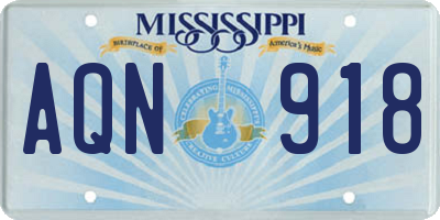 MS license plate AQN918