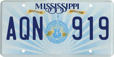 MS license plate AQN919