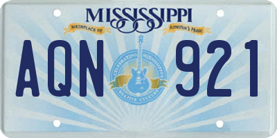MS license plate AQN921