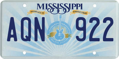 MS license plate AQN922
