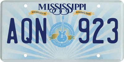 MS license plate AQN923