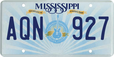 MS license plate AQN927