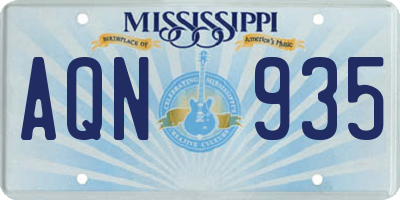 MS license plate AQN935