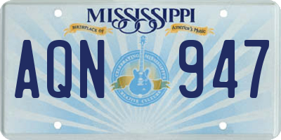 MS license plate AQN947