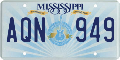 MS license plate AQN949