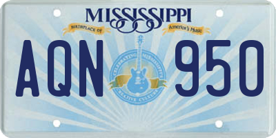 MS license plate AQN950