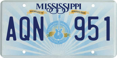 MS license plate AQN951