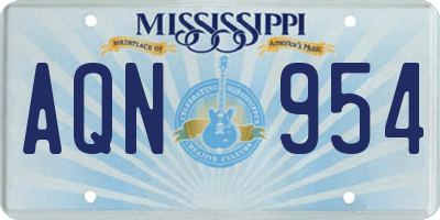 MS license plate AQN954
