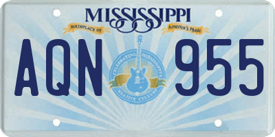 MS license plate AQN955