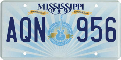 MS license plate AQN956