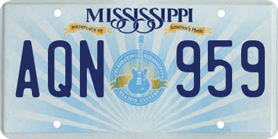 MS license plate AQN959