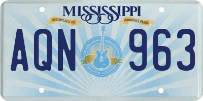 MS license plate AQN963