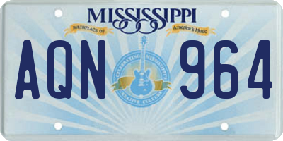 MS license plate AQN964