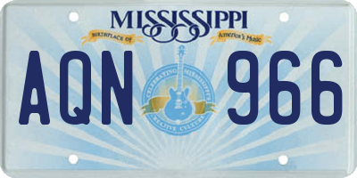 MS license plate AQN966