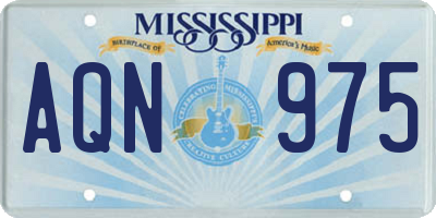 MS license plate AQN975