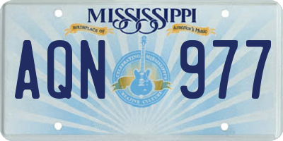MS license plate AQN977