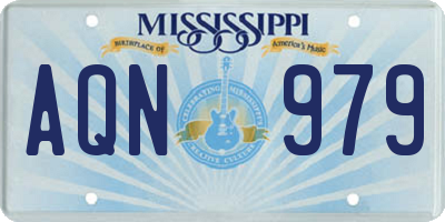 MS license plate AQN979