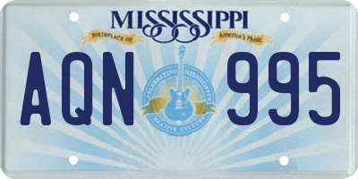 MS license plate AQN995