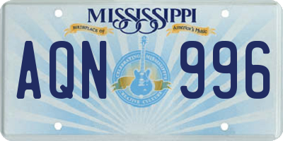 MS license plate AQN996
