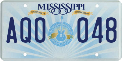 MS license plate AQO048